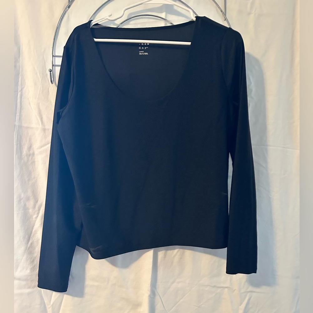 a new day Black Scoop Neck Blouse